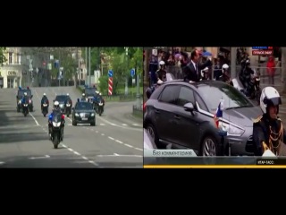 comparative video of the inauguration of putin and hollande
